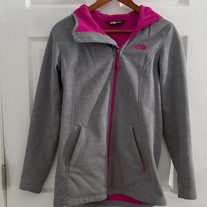 The North Face Gray fleece Jacket with Pink Accents
